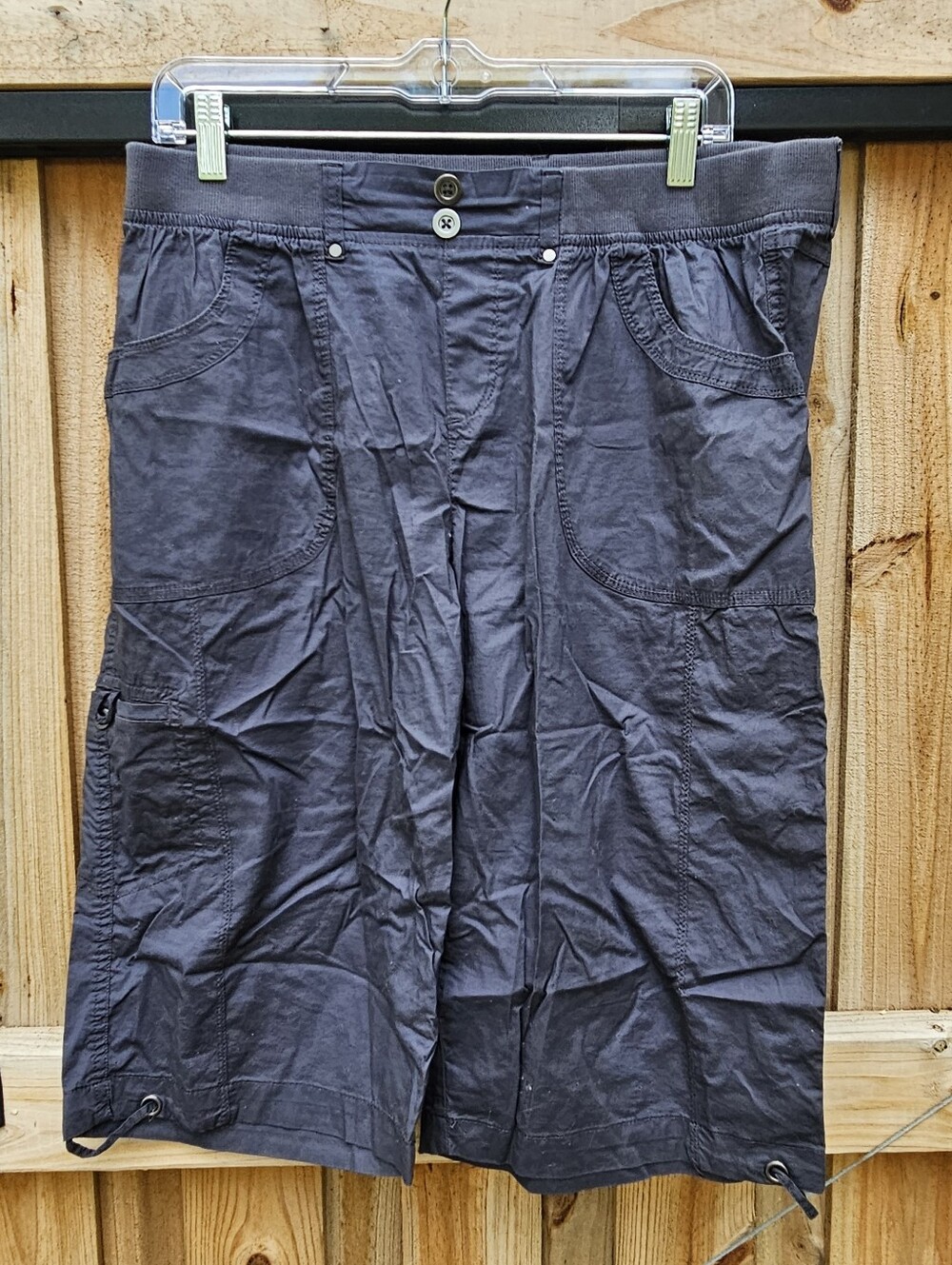 Dash Womens Pull On Wide Leg Capri Cotton Spandex Large